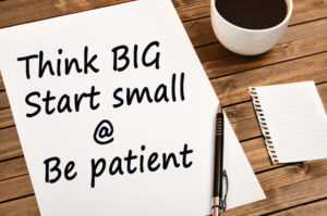 Think big, start small and be patient